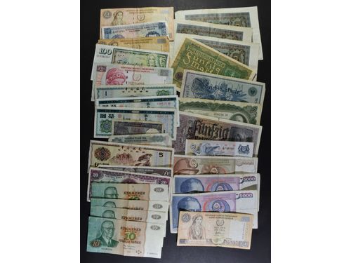 Banknotes, ALL WORLD. 160 banknotes 1900s, mixed quality.  .