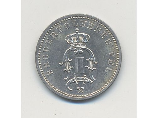 Coins, Norway. Oskar II, Sieg 25 (NM84), 10 øre 1882. 1.46 g. XF-UNC.