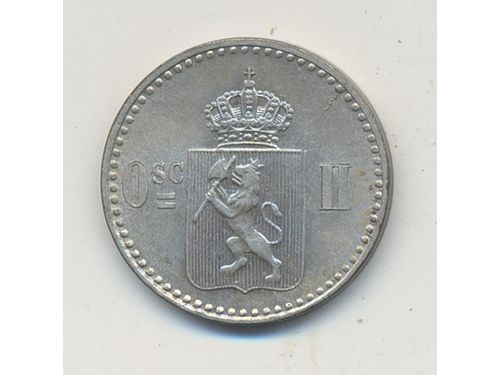 Coins, Norway. Oskar II, Sieg 1A (NM16), 3 skilling 1873. 2.27 g. XF-UNC.