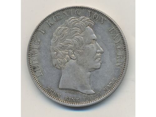 Coins, Germany, Bavaria. KM 733, 1 thaler 1827. 27.96 g. VF.