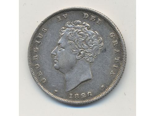 Coins, Great Britain. George IV, KM 694, 1 shilling 1826. 5.63 g. VF.