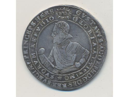 Coins, Sweden. Gustav II Adolf, SM 23b, 1 riksdaler 1615. 28.38 g, SMB 14. has been mounted. 1/1+.