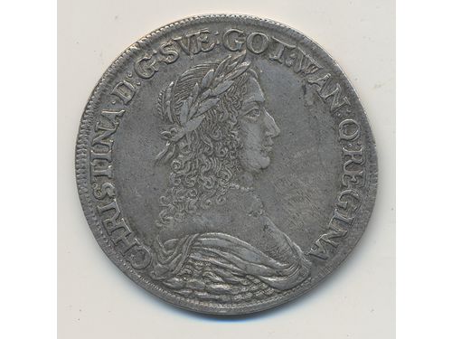 Coins, Sweden. Kristina, SM 52a, 4 mark 1649. 21.92 g, SMB 90. 1/1+.