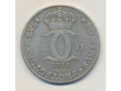 Coins, Sweden. Karl XII, SM 142, 4 caroliner/ 2 daler silvermynt 1718. 25.83 g, SMB 144. 1.