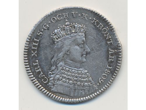 Coins, Sweden. Karl XIII, SM 31, 1/3 riksdaler largesse coin 1809. 9.74 g, SMB 24. 1.