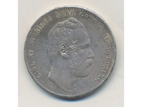 Coins, Sweden. Karl XV, MIS 3, 2 riksdaler riksmynt 1871. 17.04 g, SMB 18. 1.