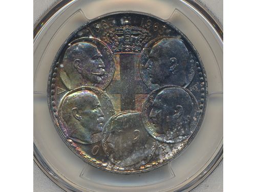 Coins, Greece. KM 86, 30 drachmai 1963. 18.00 g, in pcgs-case as MS 65. UNC.