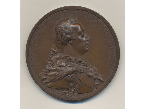 Medals, regal, Sweden. Gustav III, Hild. 98, 74.08 g, bronze, 56 MM. 01/0.