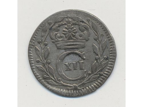 Coins, Sweden. Karl XII, SM 126, 1 öre 1702. 1.22 g. 128. 1+.
