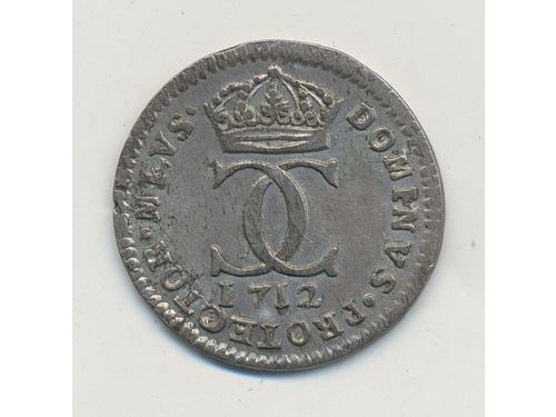 Coins, Sweden. Karl XII, SM 112, 5 öre 1712. 3.82 g. SMB 109. 1+.