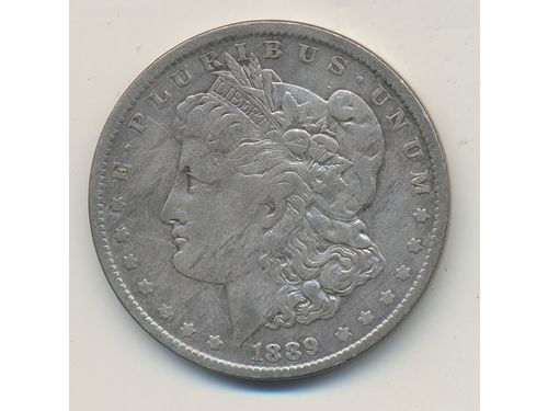 Coins, U.S.A. KM 110, 1 dollar 1889. 26.55 g, O. VF.