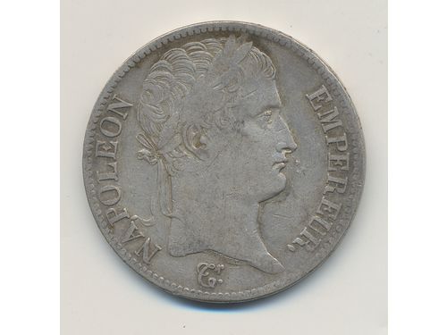 Coins, France. Napoleon I, KM 694, 1, 5 francs 1811. 24.61 g. F-VF.