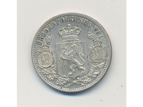 Coins, Norway. Oskar II, Sieg 36 (NM73), 25 øre 1900. 2.41 g. XF.