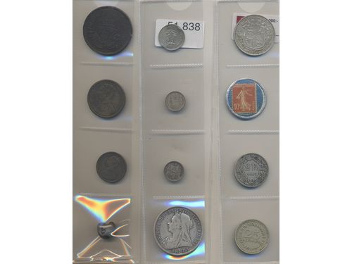 Coins, ALL WORLD. 28 coins in silver and bronze, 1723–1936, mixed quality, Thailand, USA, Russia, GB and other.  .