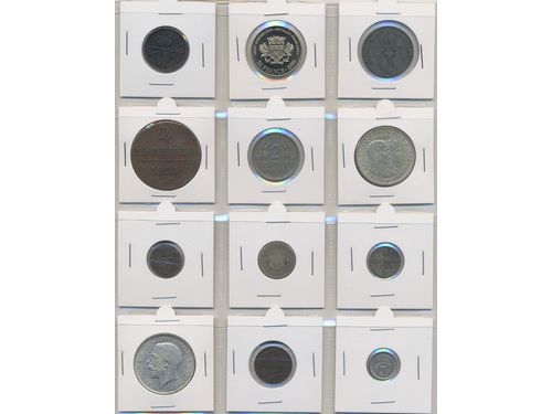 Coins, ALL WORLD. One album with 96 coins in silver and bronze, Roman–1988, mixed quality.  .