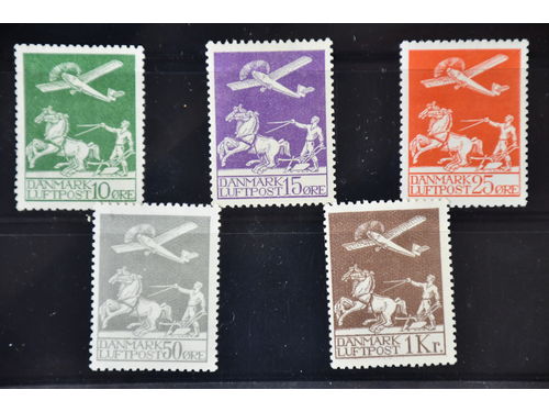 Denmark. Facit 213–17 ★, 1925 Air Mail Stamps SET (5). SEK 2200