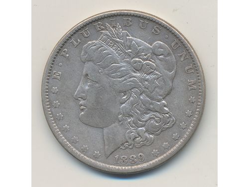 Coins, U.S.A. KM 110, 1 dollar 1889. 26.61 g. XF.