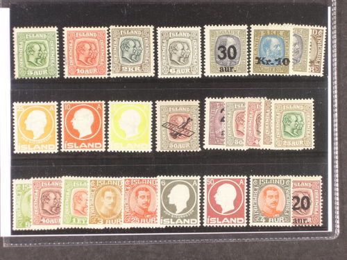 Iceland. ★ 1902–33. All different, e.g. F 79 (*), 81 (*), 89, 95, 101, 103, 113, 115, 118, 161. Mostly good quality. F SEK 4.930 (26)