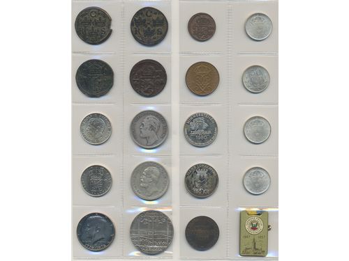 Coins, ALL WORLD. 20 coins in silver and bronze, 1636–1981, mixed quality.  .