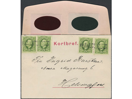 Sweden. Facit 52 on cover, 4×5 öre on privately manufactured letter card with recessed 3D-glasses and picture, sent from 