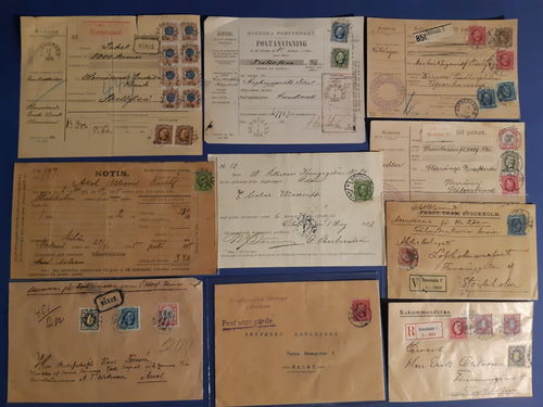 Sweden. Lot covers OSCAR II. Nice selection of somewhat better items, e.g. additional services, one 