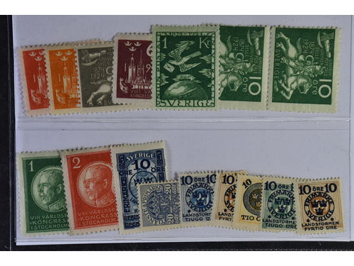 Sweden. Lot ★ 1889–1924 on stock card. F51, 65, 120, 122, 123 (×2), 199–200, 206, 208–209, 212 (×2), 220, 223 and Tj34. The entire lot is presented at www.philea.se. Mostly good quality. (16)