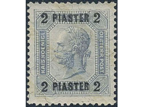 Austria, post in Levant. Michel 46 ★, 1903 2 Pia on. Grey-blue. EUR 180