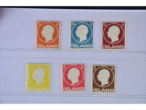 Iceland. Facit 115–20 ★, 1912 King Frederik VIII short SET (6) except F 114. SEK 2250