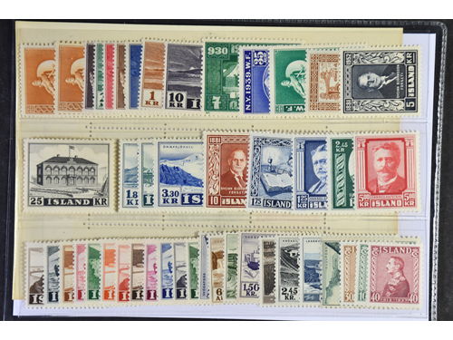 Iceland. ★★ 1930–1956. All different, e.g. F 262, 280, 281–87, 311, 312–14, 318, 324, 327–29, 330–306, 337–44. Mostly good quality. F SEK 6255 (46)