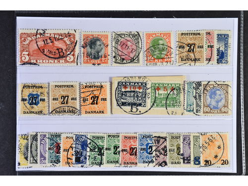 Denmark. Used 1912–1928. All different, e.g. F 120, 144, 162, 164, 181, 183, 184–93, 199–200. Mostly good quality. F SEK 6910 (30)