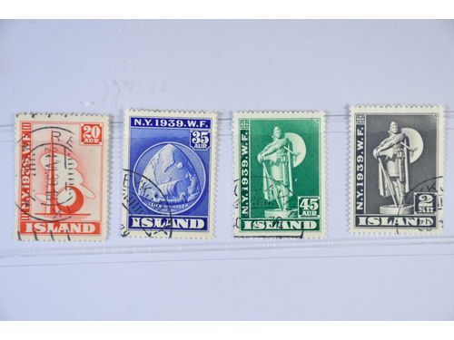 Iceland. Facit 252–55 used, 1939 New York World Fair SET (4). SEK 1500