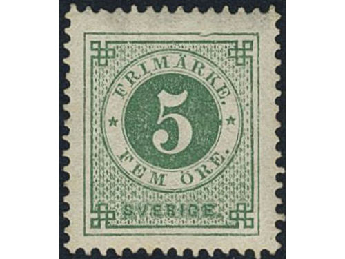 Sweden. Facit 30c ★, 5 öre green, rich smooth print. Very good centering. SEK 2000