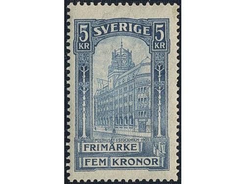 Sweden. Facit 65 ★, 1903 General Post Office 5 Kr blue (1). SEK 1900