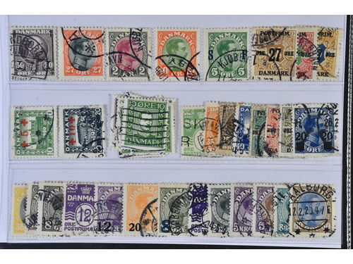 Denmark. Used 1904–24. All different, e.g. F 67, 144, 162, 164, 168, 181, 183, 199-200, 201-12. Mostly good quality. F SEK 6025 (43)