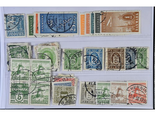 Denmark. Used 1924–1937. All different, e.g. F 201-12, 231, 243-45, 246-55, 262-66, 278H1, Tj 9, Tj18, Tj20, TI 1-10. Mostly good quality. F SEK 5375 (51)