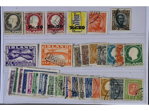 Iceland. Used 1902–1934. All different, e.g. F 111, 122v, 123v, 137, 143, 206, 209v. Mostly good quality. F SK 5210 (36)