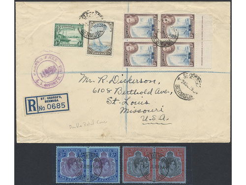 Bermuda. Used. Cover to USA and two high values bearing IRELAND ISLE cancels (SG 116–17).