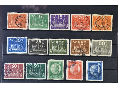 Sweden. Facit 196–225 used, 1924 Congress and UPU cpl. Slighly mixed quality.