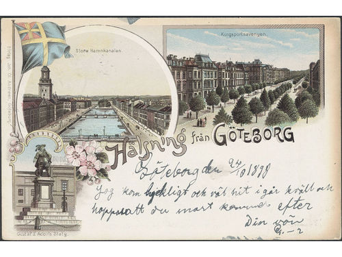 Sweden. Facit 52 on picture postcard, Gruss Aus. Göteborg, 
