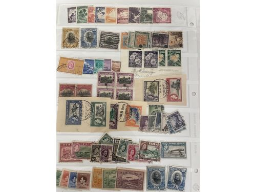 British Indian Ocean Territory. Accumulation used 1920–1950 on leaves without stamp mounts. Maurri, Toga, Fiji, etc. Fine quality. (120)