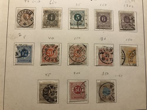 Sweden. Used. Collection 1858–1963 in Viking album incl. good Circle types, better Congress and UPU, officials and postage due stamps, etc.