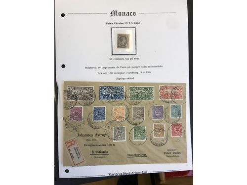 EUROPE. ★★/★/⊙. Two Visir binders with various stamps 1860s–1990s incl. ** sets and souvenir sheets, covers incl. e.g. Slesvig F1–14, ** France, Monaco Mi7**, etc.