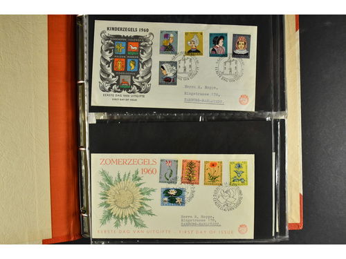 Netherlands. FDCs, accumulation 1960-1969 in album. 88 FDCs, all with vignettes. Excellent quality.