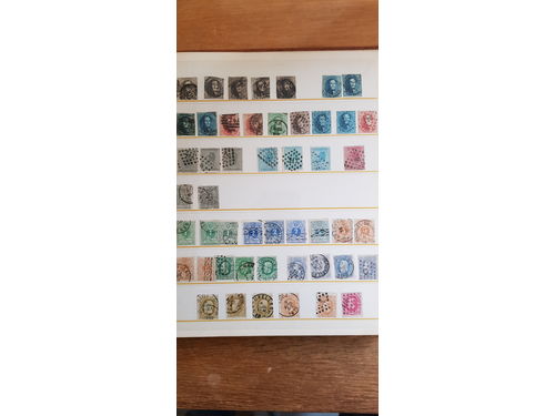 Belgium. Collection/accumulation mostly used 1800s–1930 in stockbook. A very nice Belgium gathering of stamps both unused and used side by side. Some souvenier sheets are included. Please see a selection of scans at www.philea.se. Mostly fine quality. (>1000)