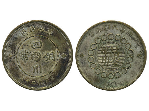 Coins, China, Szechuan. L&M-367, 50 cents ND (1912). Somewhat spotty toning. Ex. Swedish Missionary family stationed in China 1897–1945. VF.