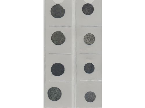 Coins, Sweden. Johan III, Collection of 1/2 öre, 1 öre and 2 öre Johan III, in total 8 pcs. Please inspect!  .