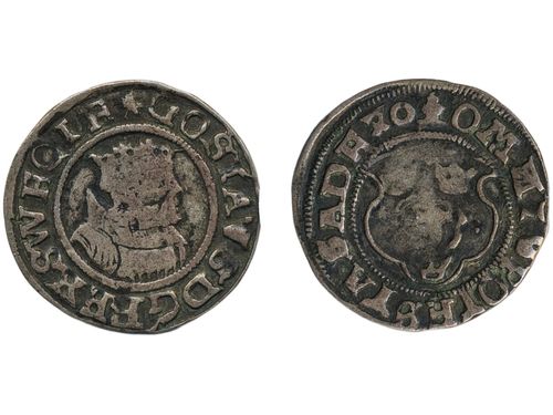 Coins, Sweden. Gustav Vasa, SM 161b, 2 öre 1540. 2.39 g. Västerås. SMB 143. 1.