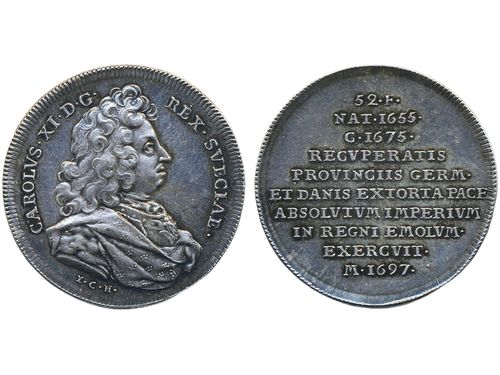 Medals, regal, Sweden. Karl XI, Hild. 52, Silver medal, 33 mm, 12.96 g. 
