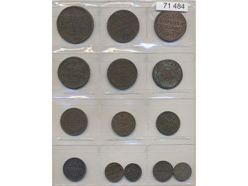 Coins, Russia. Collection of 14 Russian copper coins 1799–1916. Please inspect!  .