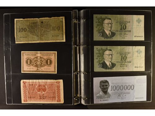 Banknotes, ALL WORLD. One album with 48 banknotes, 1918–2018, mixed quality.  .